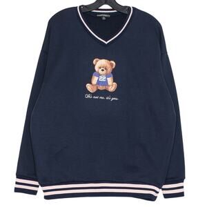 Sweatshirt Bear Its Not Me Its You Y2K Coquette Dark Academia Preppy Blue Medium